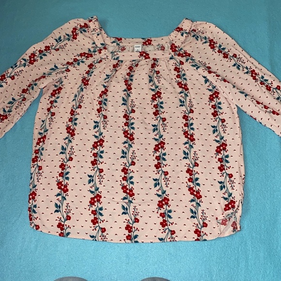 OLD NAVY floral long sleeve button cuffs square neckline size M - Picture 2 of 10